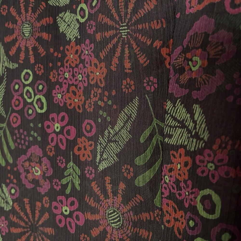 2 for $20 Apt. 9 Velvet Stripe Floral Sheer Blouse Top Medium Boho Academia - Picture 7 of 14